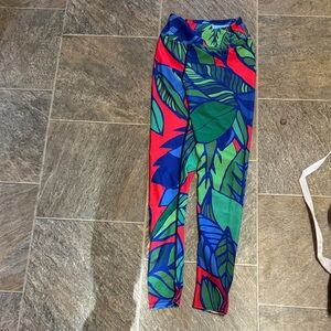 Tropical Leaf Print Leggings